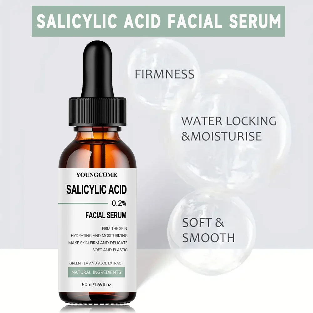 Firming facial serum, rich in salicylic acid, hyaluronic acid,vitamins C MLADC & P