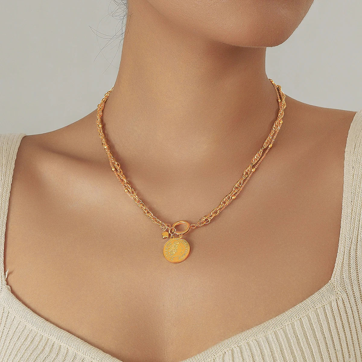 Golden Star Portrait Jewelry Set