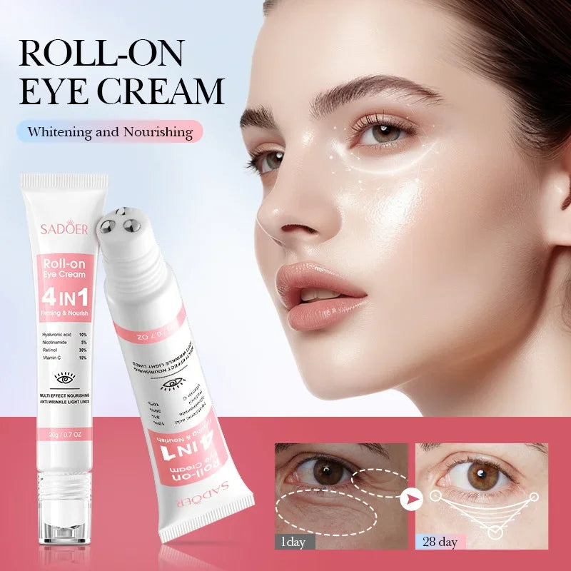 Instant Eye Bag Removal Cream Retinol Anti-Wrinkle Firming Skin Fade Fine Lines Anti Dark Circle Puffiness Brighten Eye skinCare MLADC & P