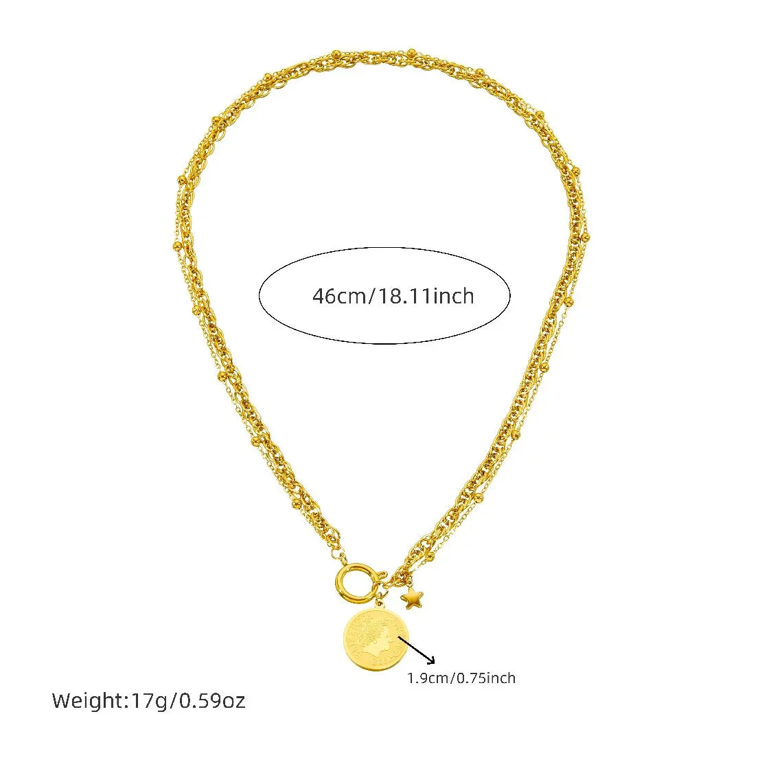 Golden Star Portrait Jewelry Set
