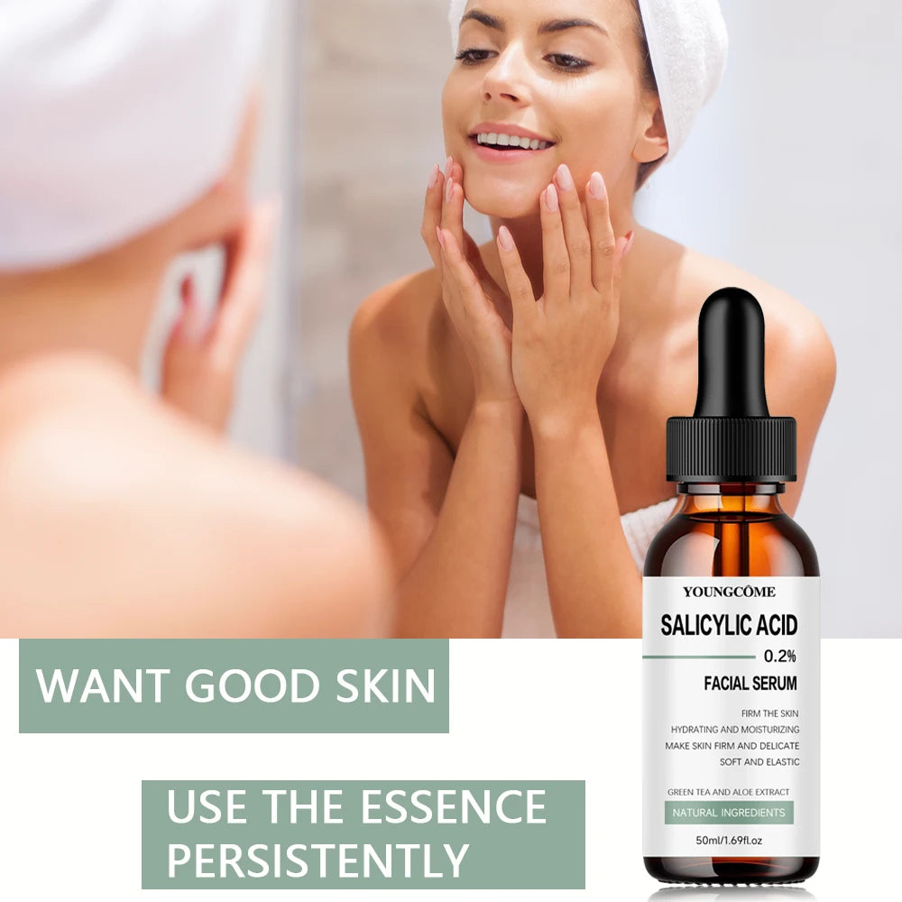 Firming facial serum, rich in salicylic acid, hyaluronic acid,vitamins C MLADC & P