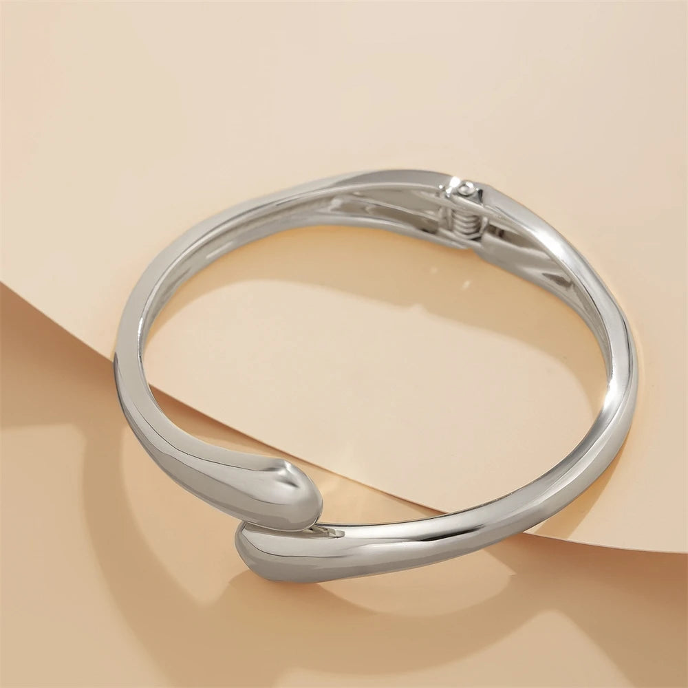 Gold & Silver Chunky Twisted Bangle