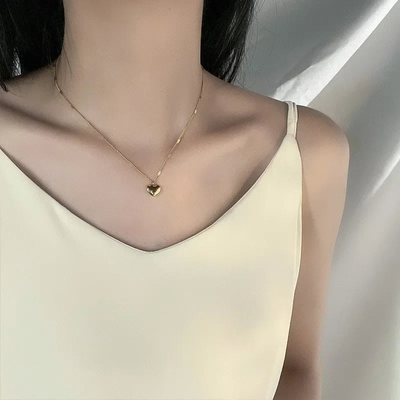 Gold & Silver Heart Pendant Necklace