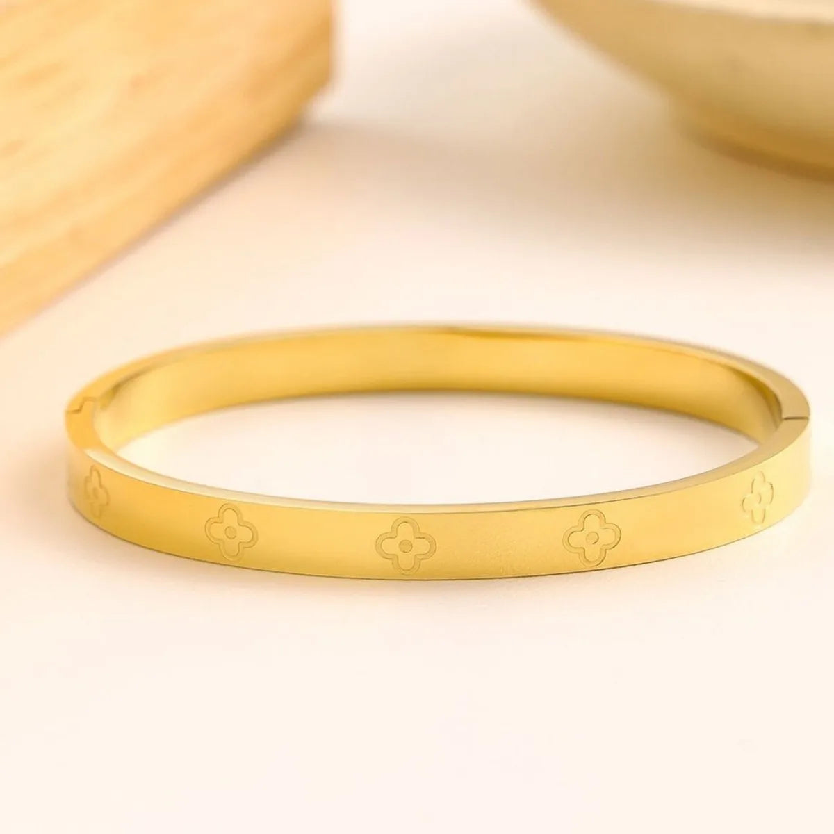 18K Gold Plated Nail Bracelet with Zirconia