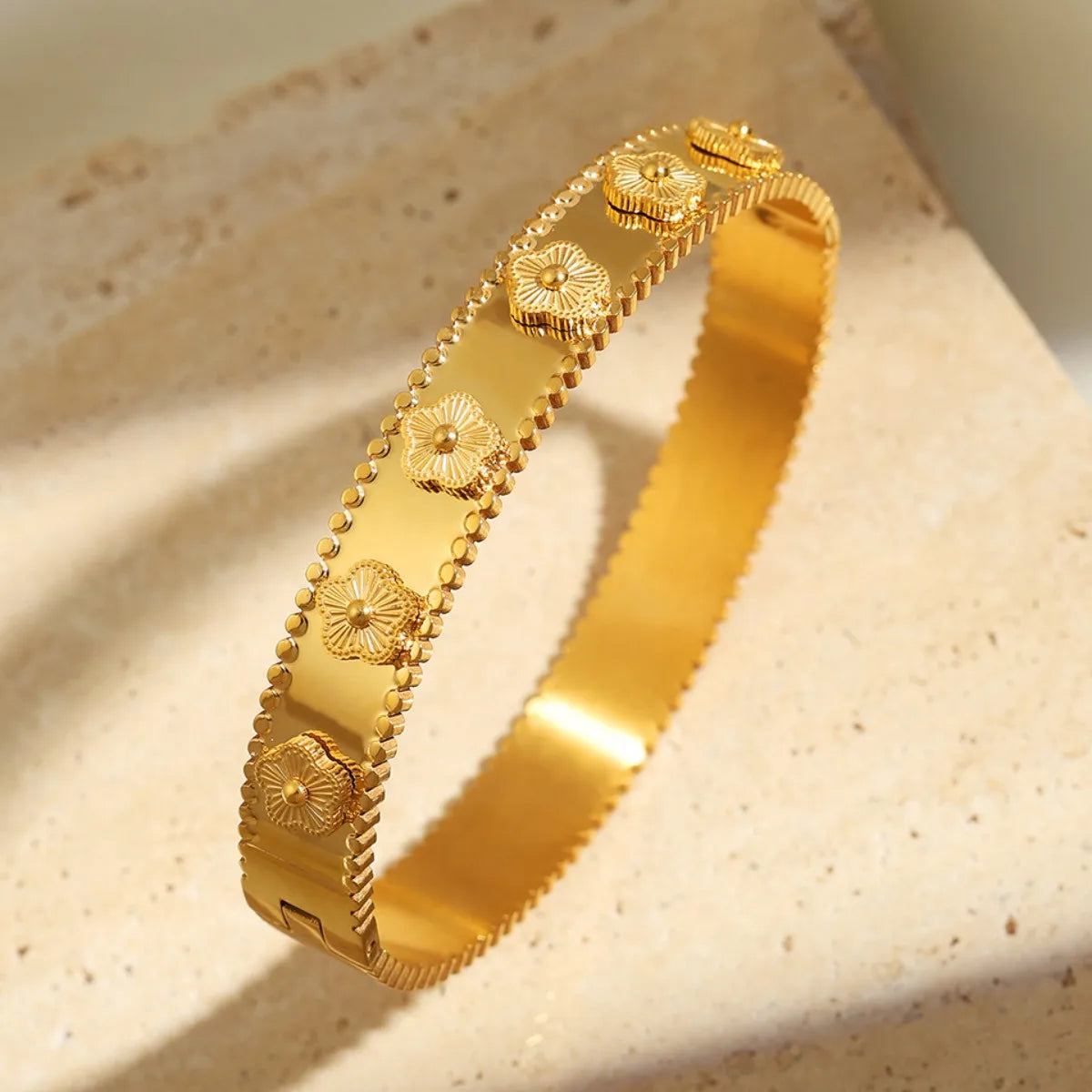 18K Gold Plated Nail Bracelet with Zirconia