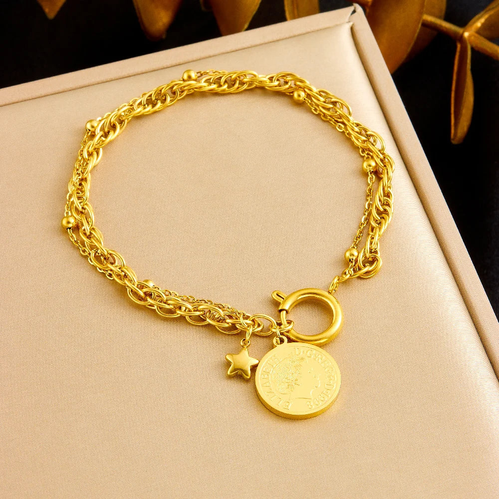 Golden Star Portrait Jewelry Set