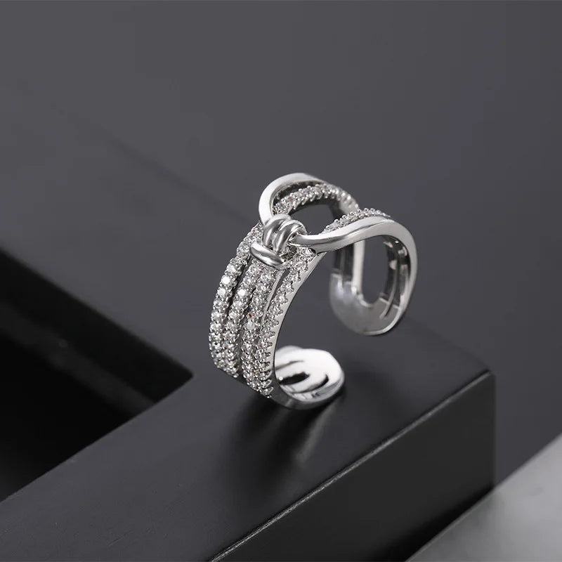 Gold Plated Double Layer Zircon Ring