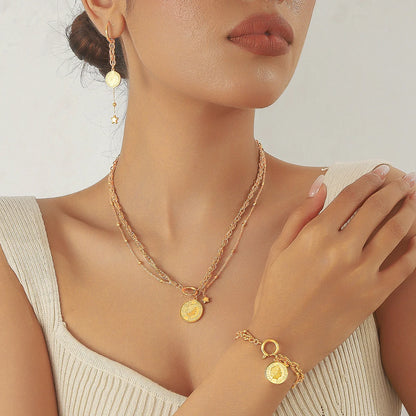 Golden Star Portrait Jewelry Set