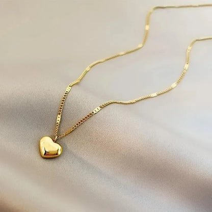Gold & Silver Heart Pendant Necklace