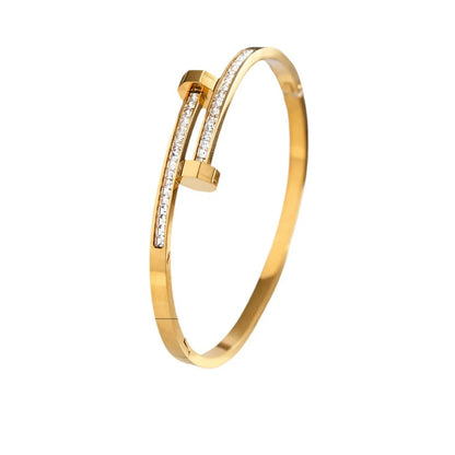 18K vergulde nagelarmband met zirkonia
