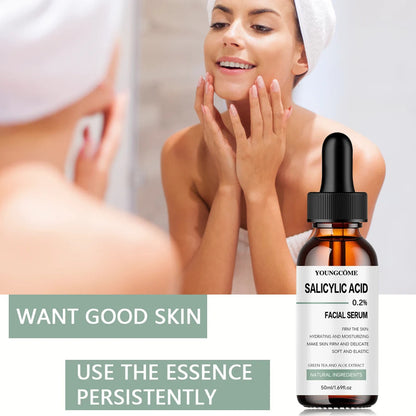 Firming facial serum, rich in salicylic acid, hyaluronic acid,vitamins C MLADC & P