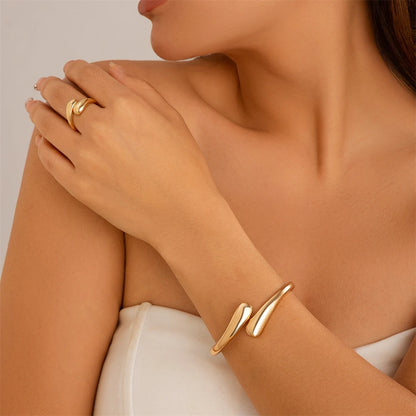 Gold & Silver Chunky Twisted Bangle