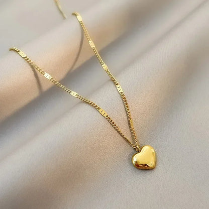 Gold & Silver Heart Pendant Necklace