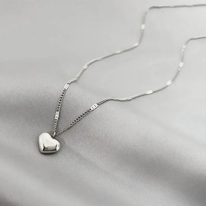 Gold & Silver Heart Pendant Necklace
