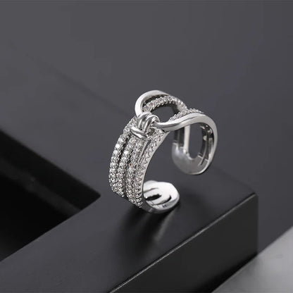 Gold Plated Double Layer Zircon Ring